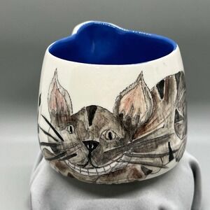 Alice Wonderland Cheshire Cat Mug Vintage Hand Painted Deforest 11/93 HTF RARE